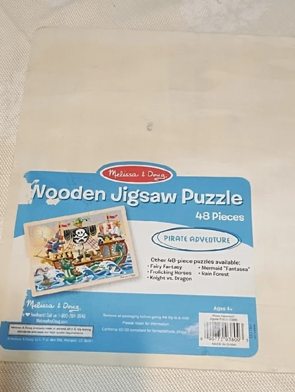 Melissa & Doug Pirate Ship Jigsaw Puzzle - Colorful Blue & Green VGC.